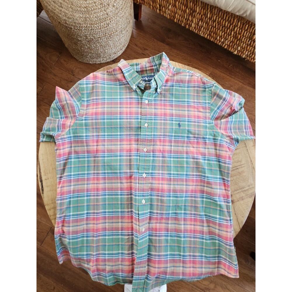 Ralph Lauren Custom Fit Plaid Button Down Shirt Men's Size XL Preppy Nautical - Picture 5 of 13